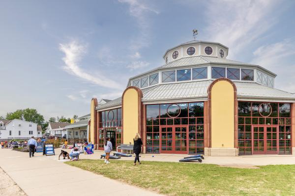 exterior of Silver Beach Carousel building