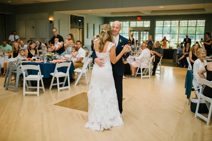 wedding couple dancing in the Shadowland Ballroom